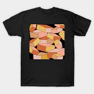 Outside The Box - Mod Abstract - Yellow, Pink, Tan T-Shirt